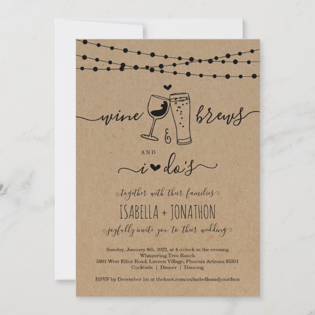Vino y serpientes y la invitación a la boda de yo (Anverso)