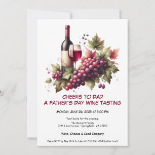 Vino y uvas rojas - Invitación al Día del Padre