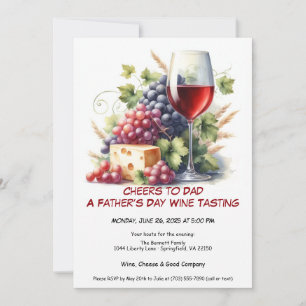 Vino y uvas rojas - Invitación al Día del Padre