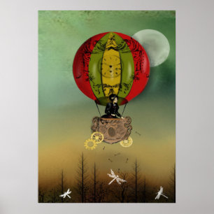Vinos de cambio en el arte Steampunk Poster