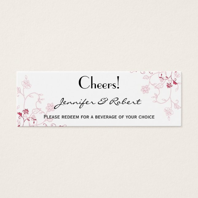 Vinos de flores rosas boletos para beber (Frente)
