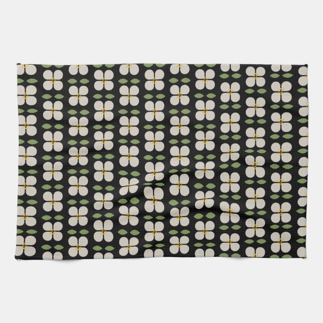 Vinos de marfil - Toalla de té botánico elegante (Horizontal)