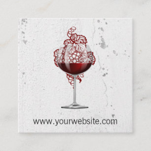 Vinos de uva Tarjeta de cita de Vidrio Rojo