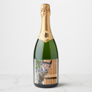 Vinos Espumosos ¡Divertido caballo! Set de etiquetas para alimento