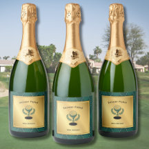 Etiquetas de botella de champán para cumpleaños de