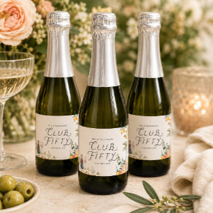 Vinos Espumosos Etiquetas de champán para cena de jardín del Club