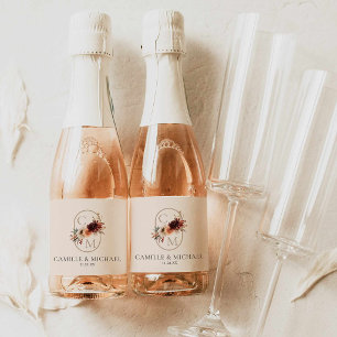 Vinos Espumosos Etiquetas de mini botella de champán para boda oto