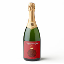 Feliz Año Nuevo Etiquetas para Botellas de Vino Bu