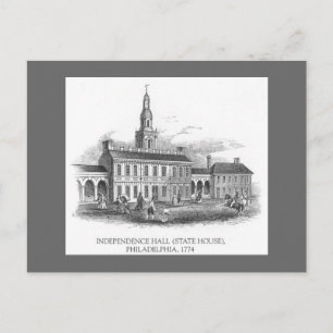 Vintage 1774 Independence Hall Philly Pa. Postal