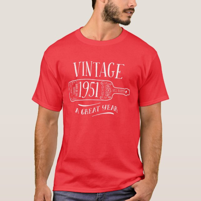 Vintage - 1951 - cumpleaños, camiseta del año del (Anverso)