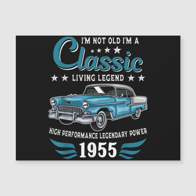 Vintage 1955 Birthday Classic Car para las leyenda (Anverso)