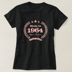 Vintage 1964 Camiseta rosa de coral de edad avanza