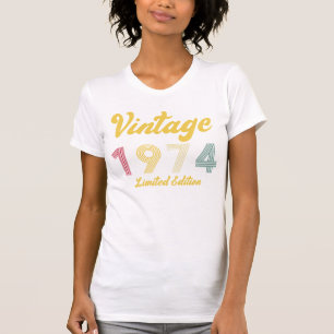 Vintage 1974 50th Birthday Gift Camiseta femenina