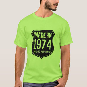 Vintage 1974 camiseta envejecida a la perfección p
