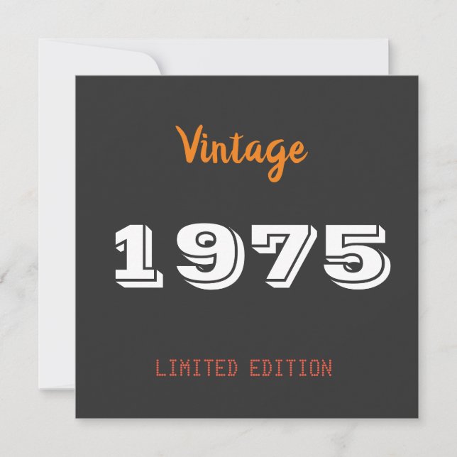 Vintage 1975 50ª tarjeta plana de edición limitada (Anverso)