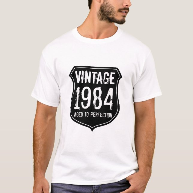 Vintage 1984 camiseta de edad avanzada para hombre (Anverso)