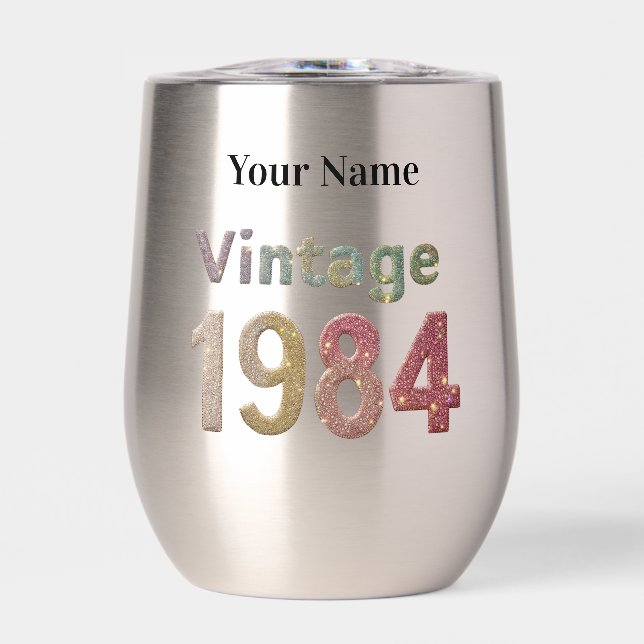 Vintage 1984 Tumbler inoxidable: Recuerdos relucie (Frente)
