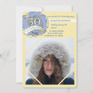 Vintage 50 y fabuloso! foto/cumpleaños beige&azul