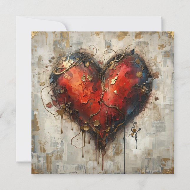 Vintage Abstract Hearts - Flat Card  (Anverso)