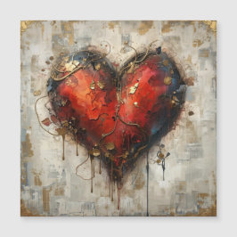 Vintage Abstract Hearts - Magnetic Card 
