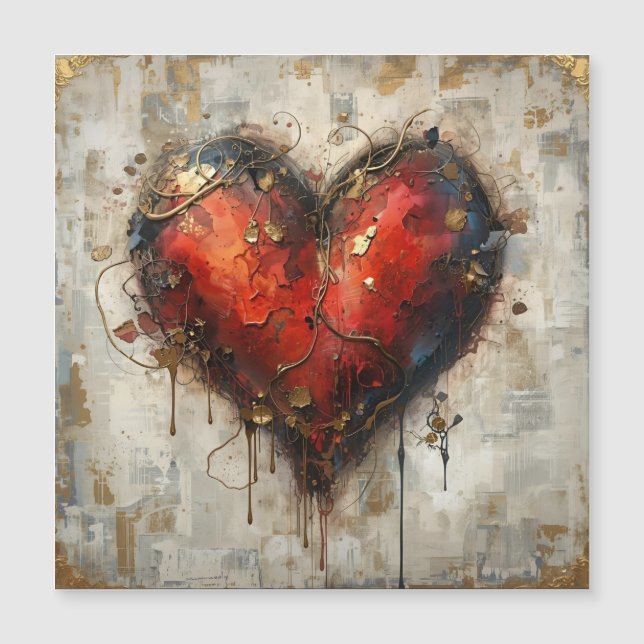 Vintage Abstract Hearts - Magnetic Card  (Anverso)