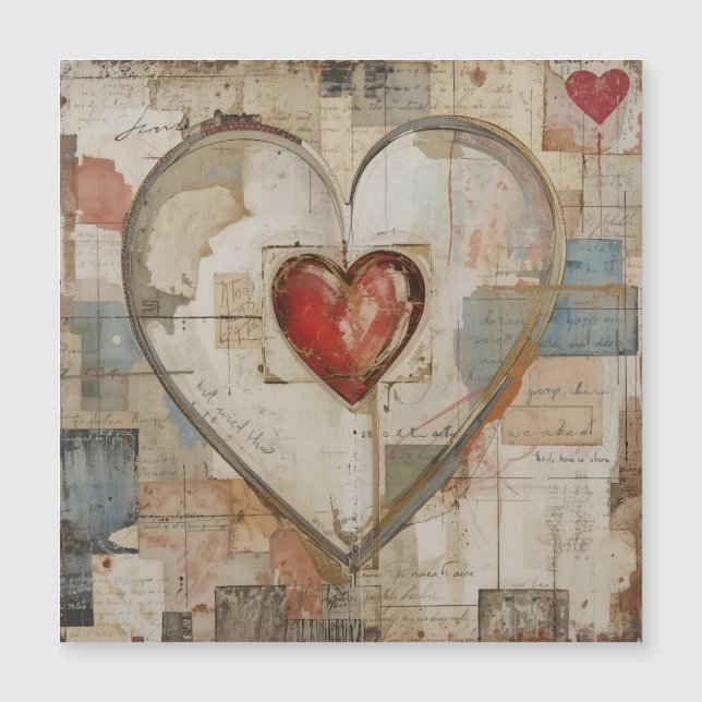 Vintage Abstract Hearts - Magnetic Card  (Anverso)