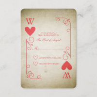 Vintage Ace of Hearts Wedding RSVP