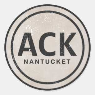 Vintage ACK Nantucket MAMÁES Beach Tag Pegatinas