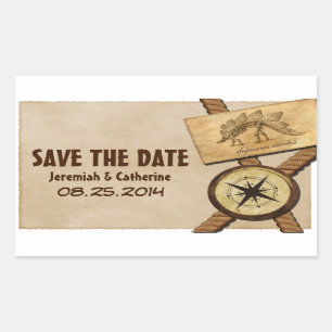 Vintage Adventure Wedding Save the Date Pegatinas