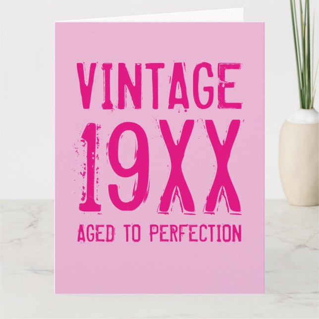 Vintage Aged a la perfección tarjeta de cumpleaños (Anverso)