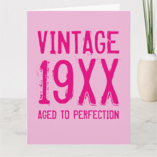 Vintage Aged a la perfección tarjeta de cumpleaños