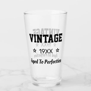 Vintage Aged To Perfection Personalizado Year Glas