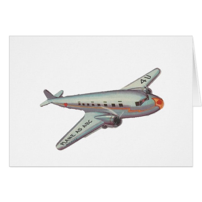 Vintage Airplane Valentine (Anverso (Horizontal))