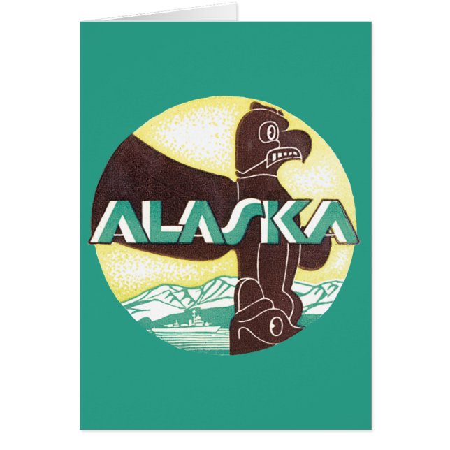 Vintage Alaska Viaje Totem Pole Eagle Bird (Frente)