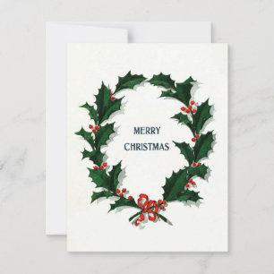 Vintage alegre tarjeta de Navidad bayas de inviern