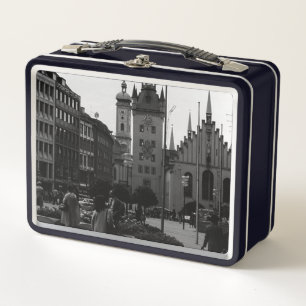 Vintage Alemania Munich Church Marienplatz