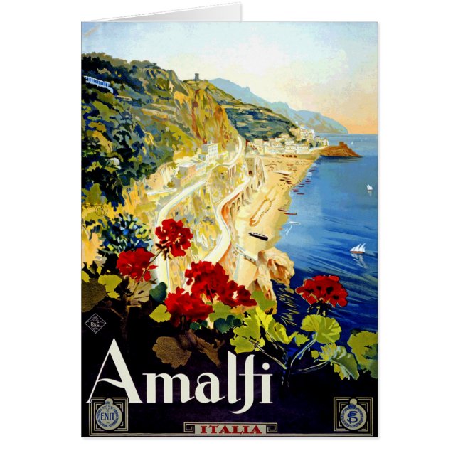 Vintage Amalfi Italia Europa Viajes (Frente)