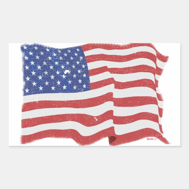 Vintage American Flag Pegatinas (Anverso)