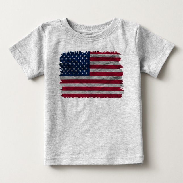 Vintage American Flag Toddler Jersey T-Shirt (Anverso)
