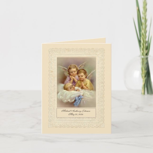Vintage Angel Baptism Religion Lace (Anverso)
