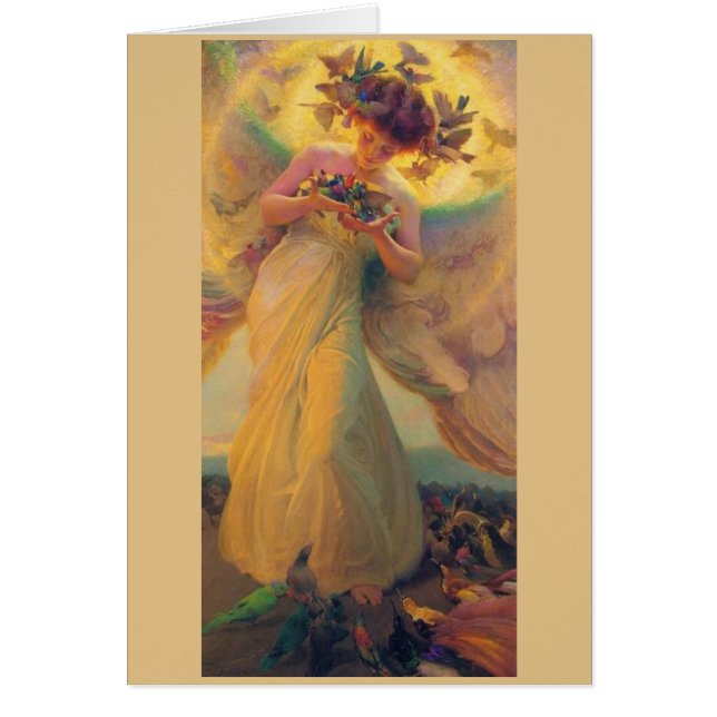 Vintage - ángel de los pájaros, (Frente)