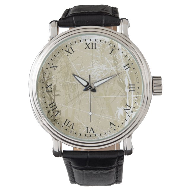 Vintage Antigüo Angustiado Romano Reloj de muñeca (Anverso)