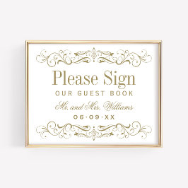 Vintage Antique Gold Fourier Boda Invitado
