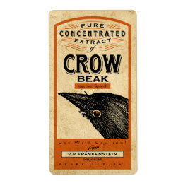VINTAGE APOTHECARY CROW BEAKE | ETIQUETA DE HALLOW