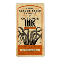 VINTAGE APOTHECARY OCTOPUS INK | ETIQUETA DE HALLO