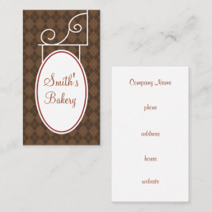 Vintage Argyle Rust Rótulo tarjeta de visita