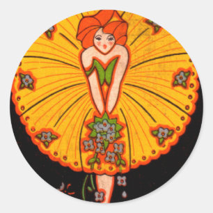 VINTAGE ART DECO LADY 8 PEGATINAS