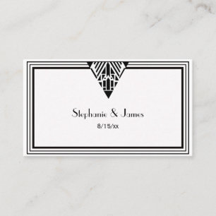 Vintage Art Deco Marco blanco negro #1 Tarjetas de