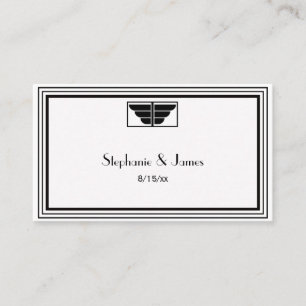 Vintage Art Deco Marco Blanco Negro #2 Tarjetas de
