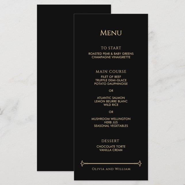 Vintage Art Deco Wedding Menu (Anverso / Reverso)